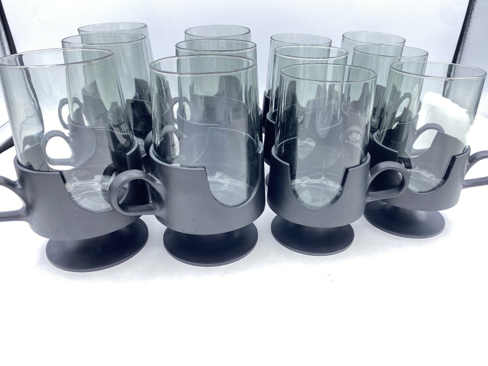 Set of 12 Vintage MCM Corning Glas-Snap Hot Cold Beverage Glasses 8oz & 10oz