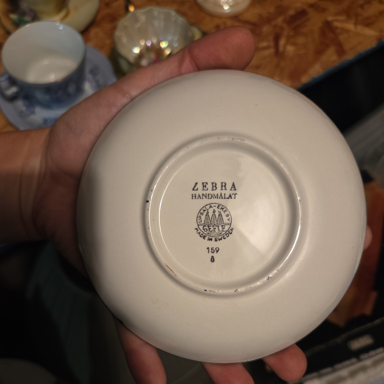 Upsala Ekeby Gefle MCM Zebra Cup and Saucer