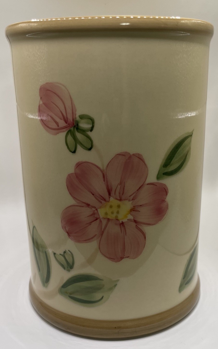 Franciscan Desert Rose Utensil Crock Wine Cooler Made In Portugal 7″