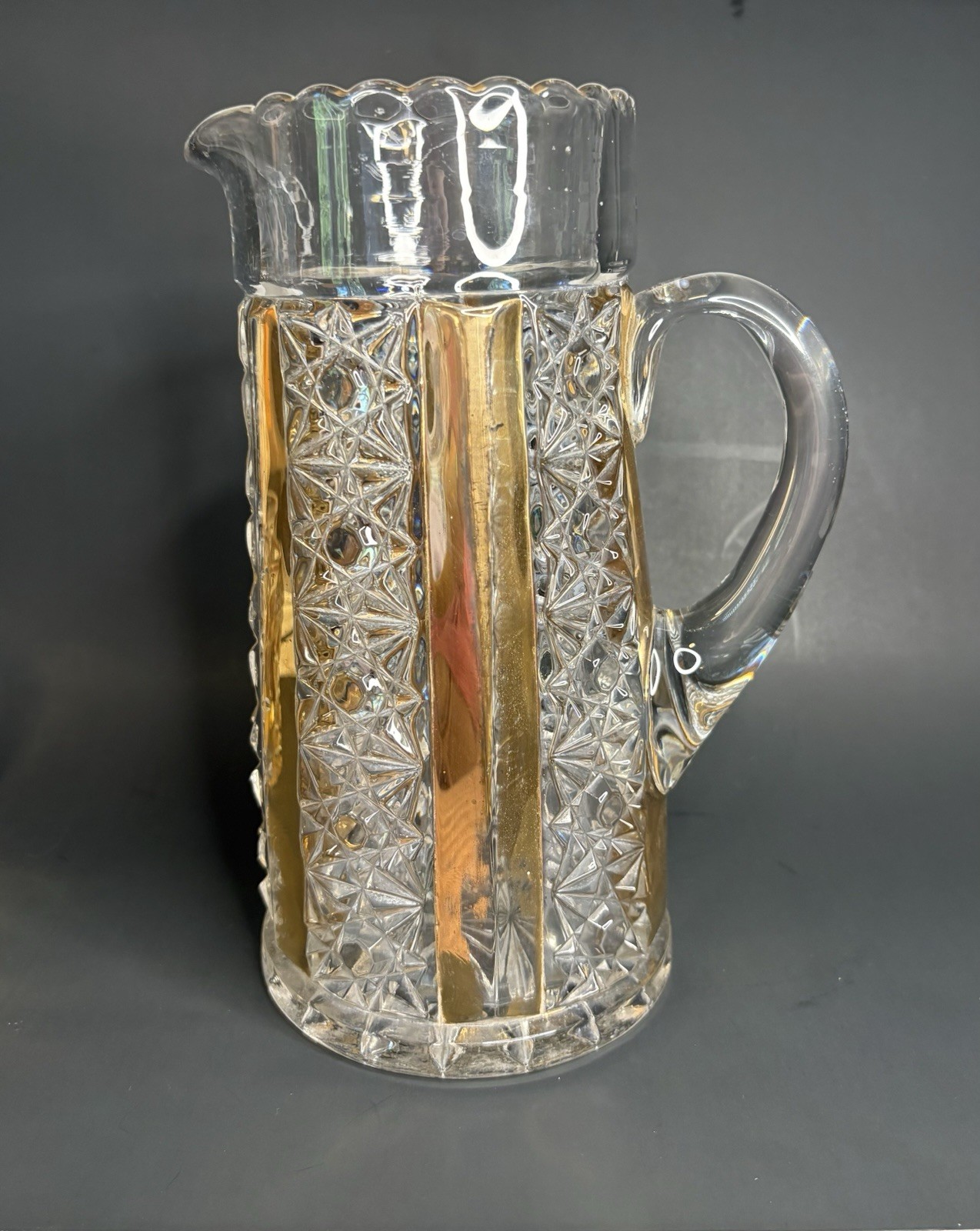 Antique EAPG Duncan Miller Clover #58 Pitcher & 4 Tumblers Set c1905 Glass