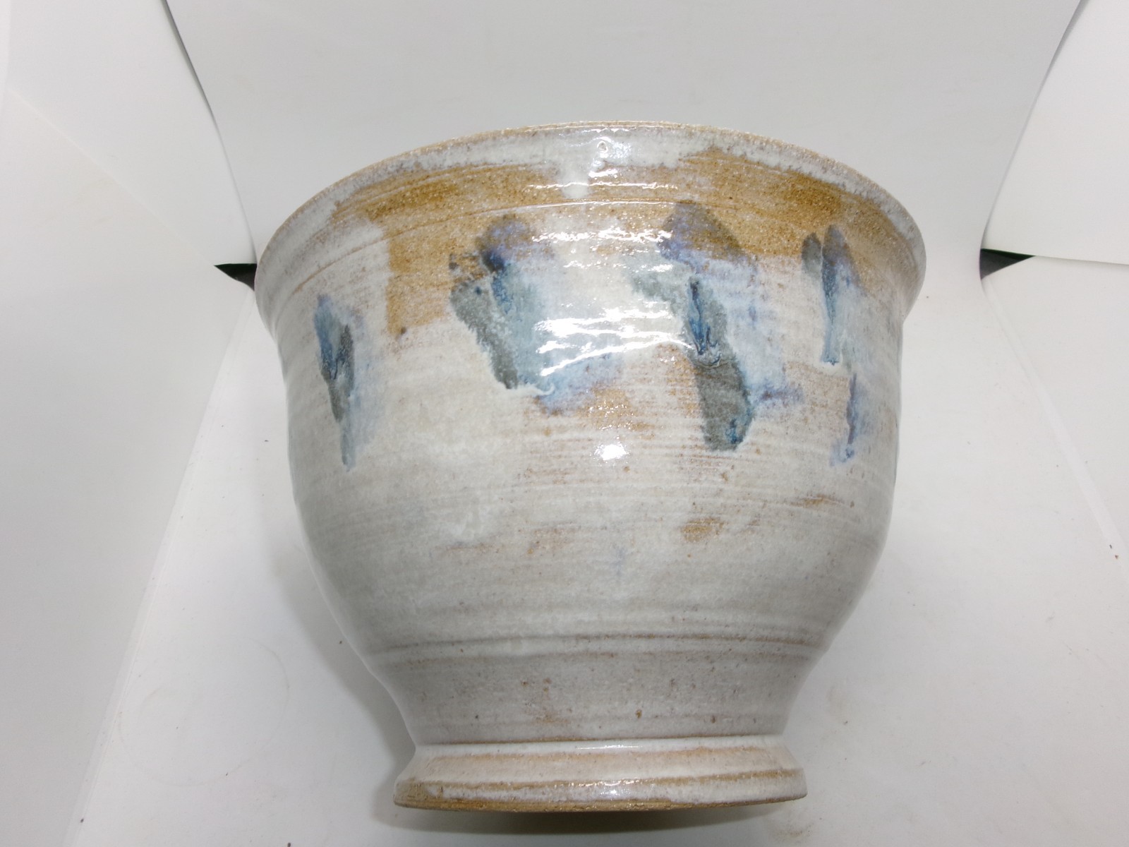Vintage Buck Run Studio Handthrown Pottery Stoneware Large Bowl Signed 1988