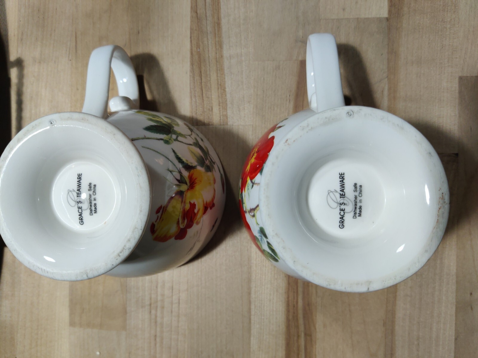 “Wild Rose and Bee” Grace’s Teaware (2) Footed Cups Nice