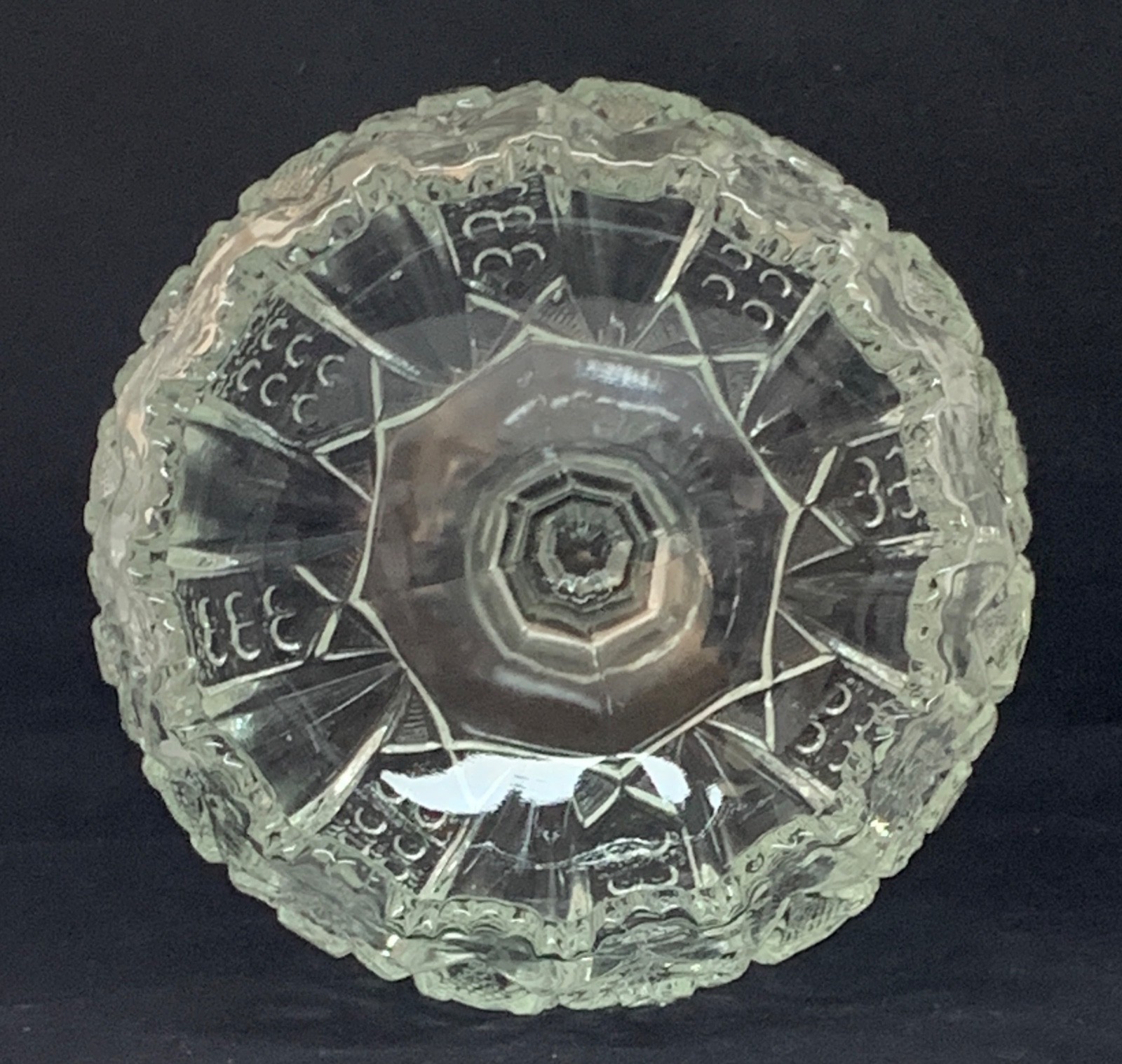 LE Smith Glass Round Compote Quintec Clear 6.5 INCH
