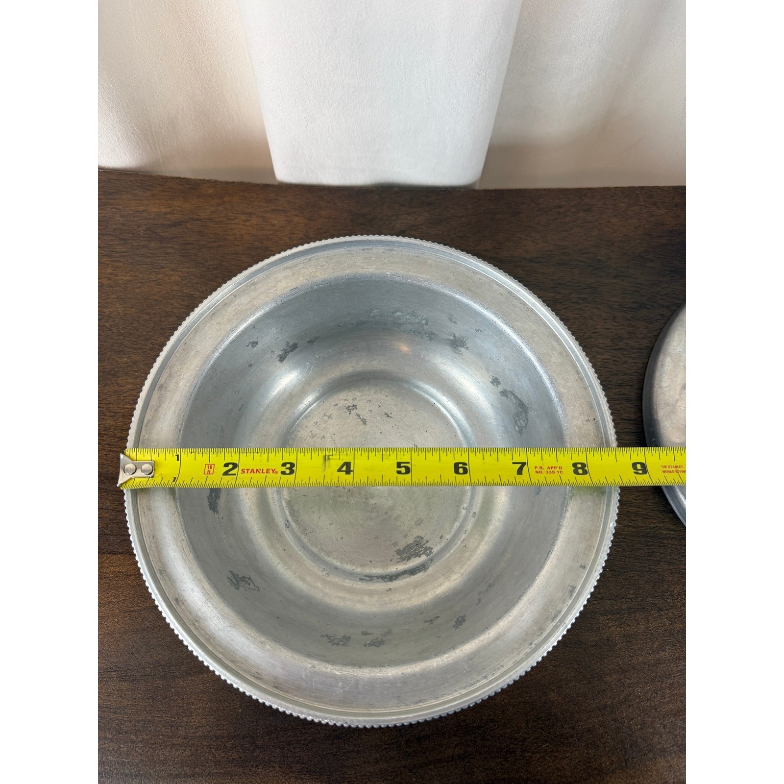 VTG 1960s BW Buenilum Hammered Aluminum Covered Casserole Dish w/Lid 8 5/8″