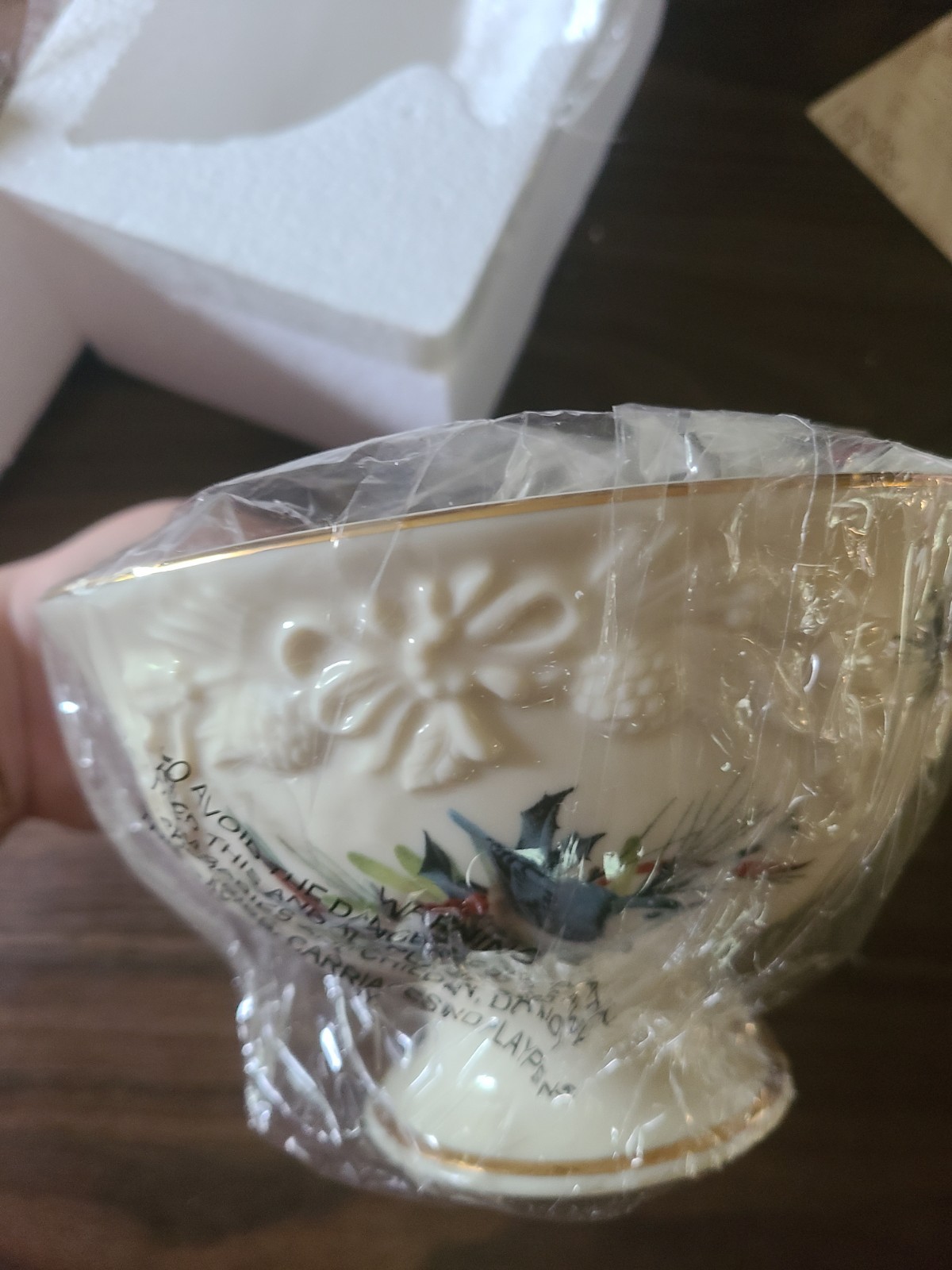 LENOX Holiday Home Winter Greetinga Pedestal Candy Dish Blue Jay Bird