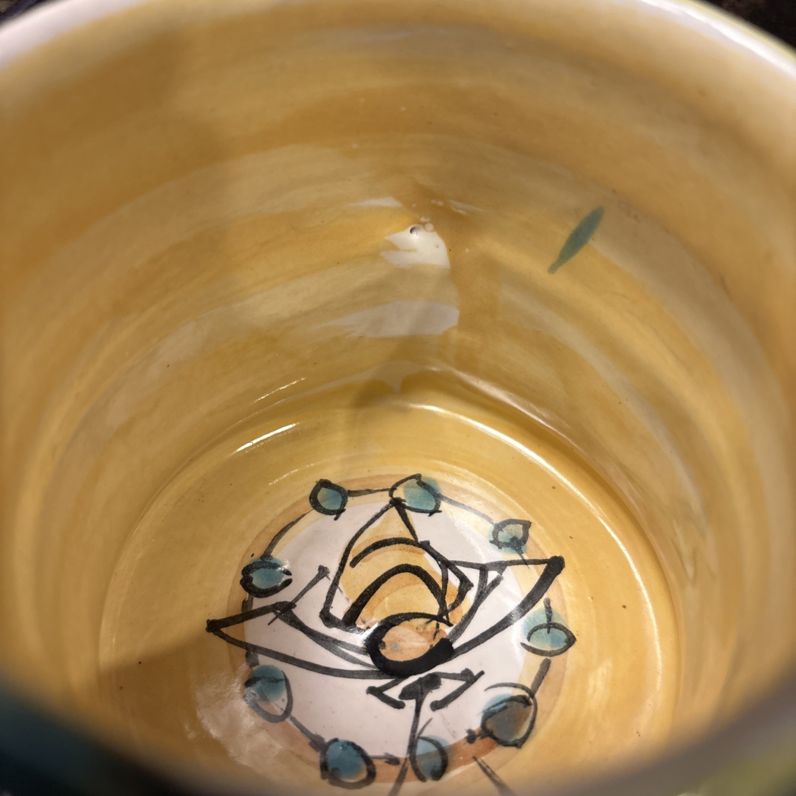 Karin Kreamer Handmade Ceramic Cup Bee And Sunflower