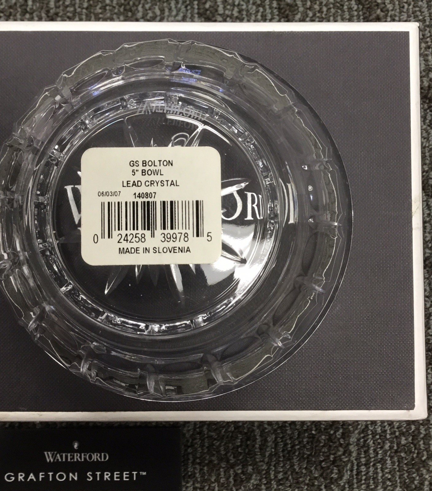 Waterford Grafton Street Crystal Bowl Clear Round Shape Adult with Box New