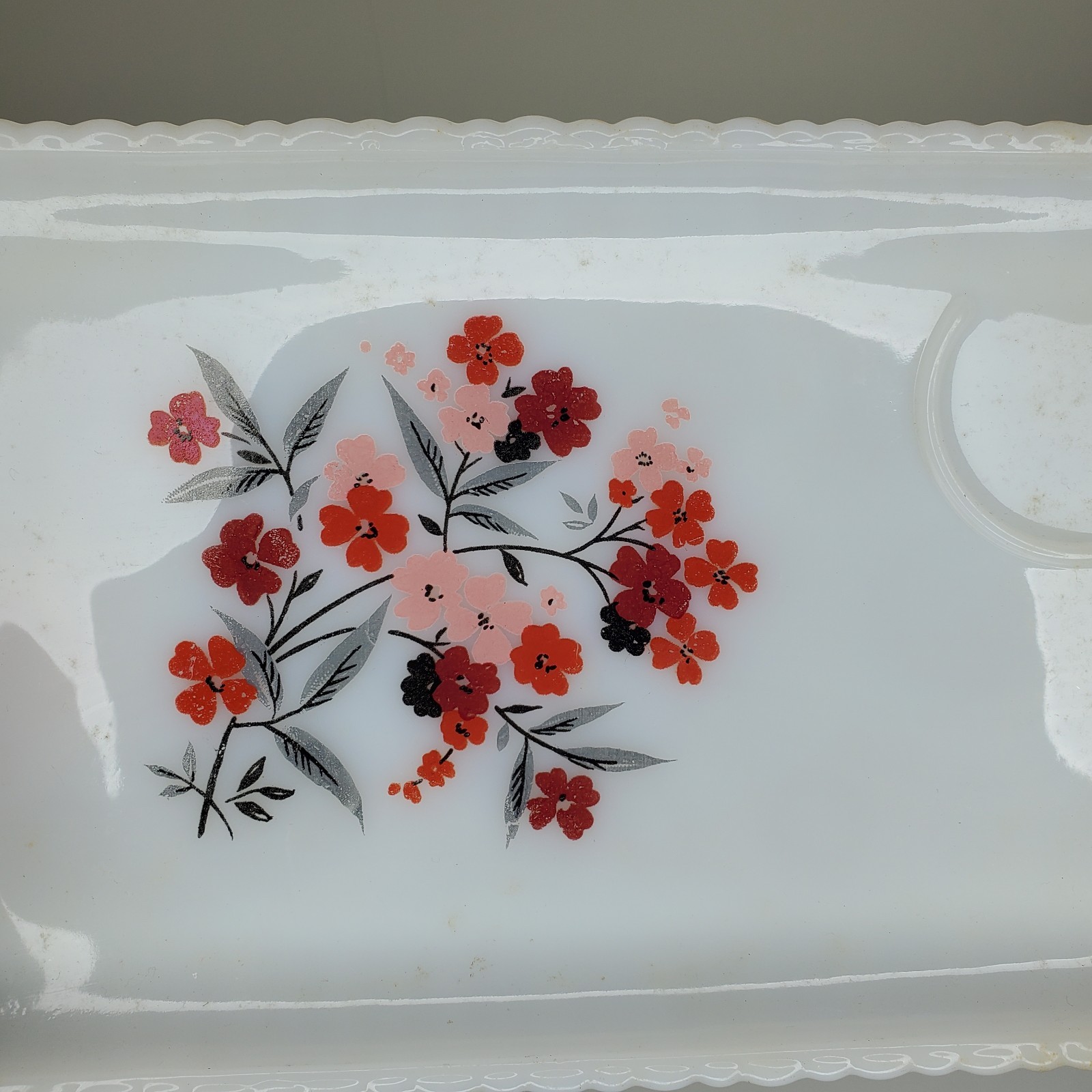 Vintage Anchor Hocking Lot Of 4 Snack Set Party Milk Glass Hostess Primrose MCM