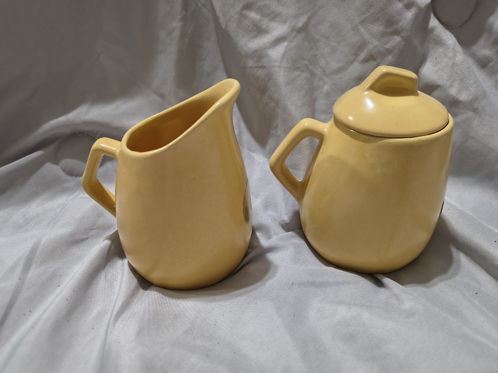 La Solana Mustard Yellow Cream Sugar Bowl Ware Solanaware Mid Century Modern