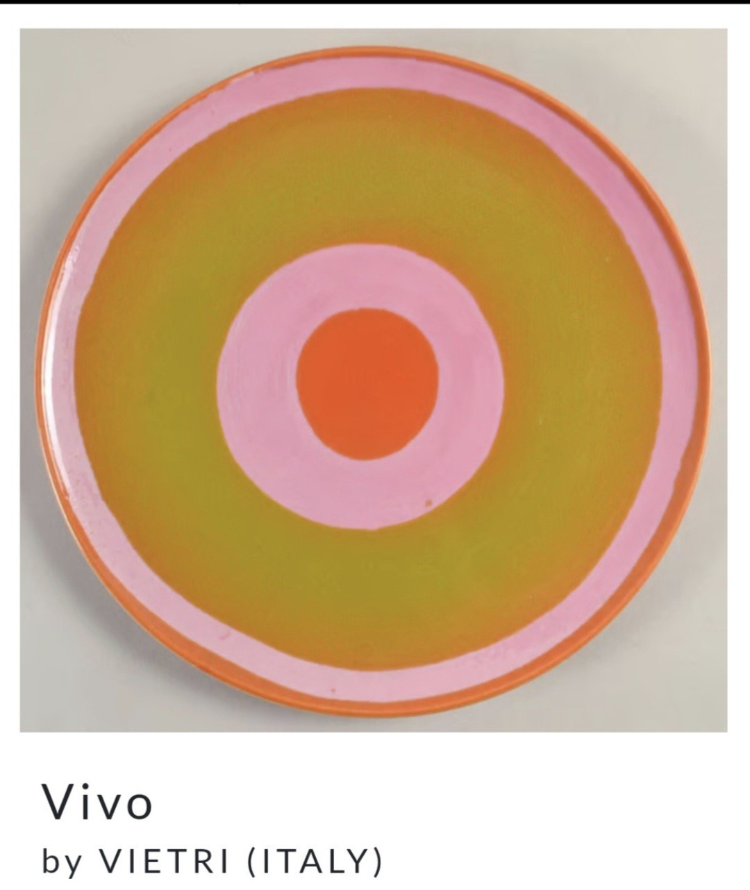Vietri Vivo 13″ Round Platter Chop Plate Vintage MCM Retro Mod Replacement RARE