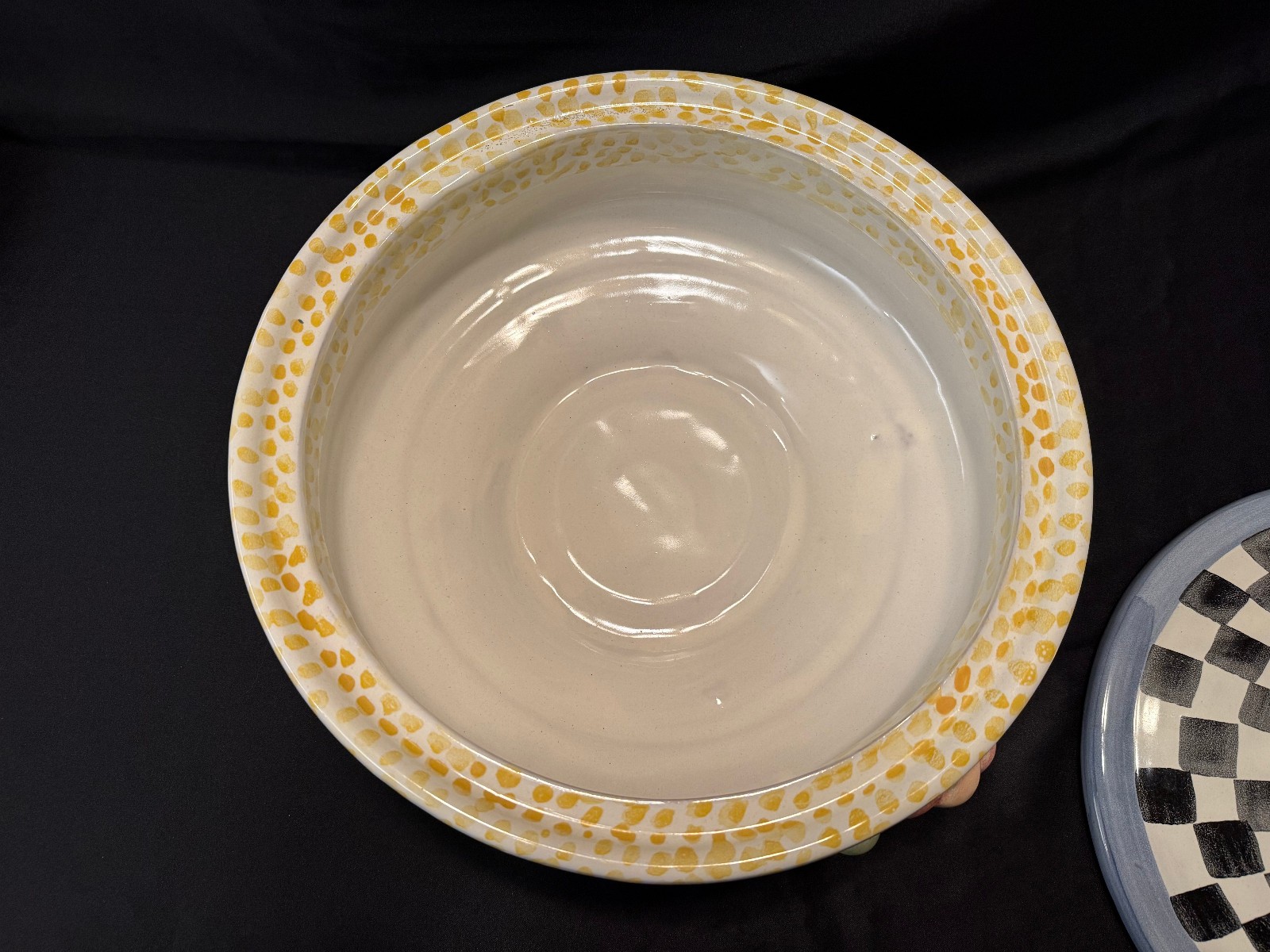 MacKenzie Childs Bearded Iris Large Soup Tureen – Checked Pattern ~ 13.5″ x 9.5″