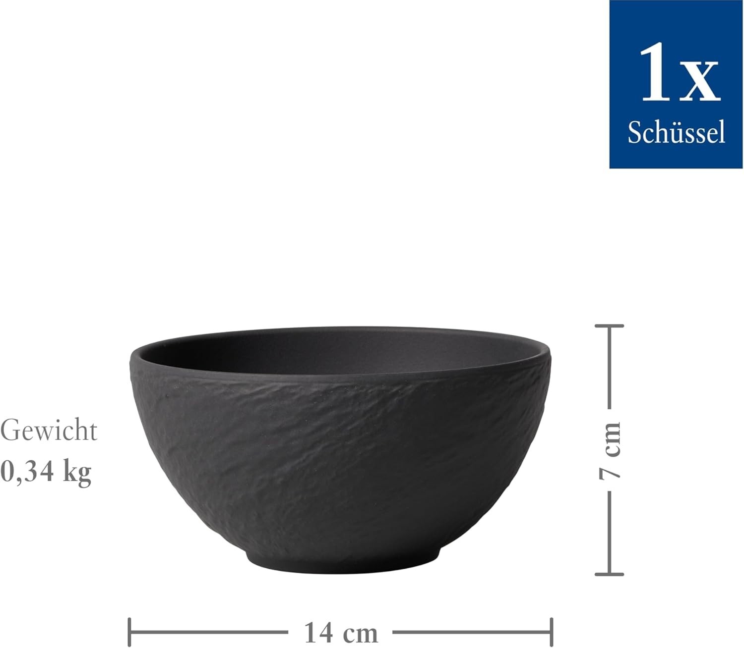 Manufacture Rock Rice Bowl, 14.5 oz, Porcelain, , Matte Black