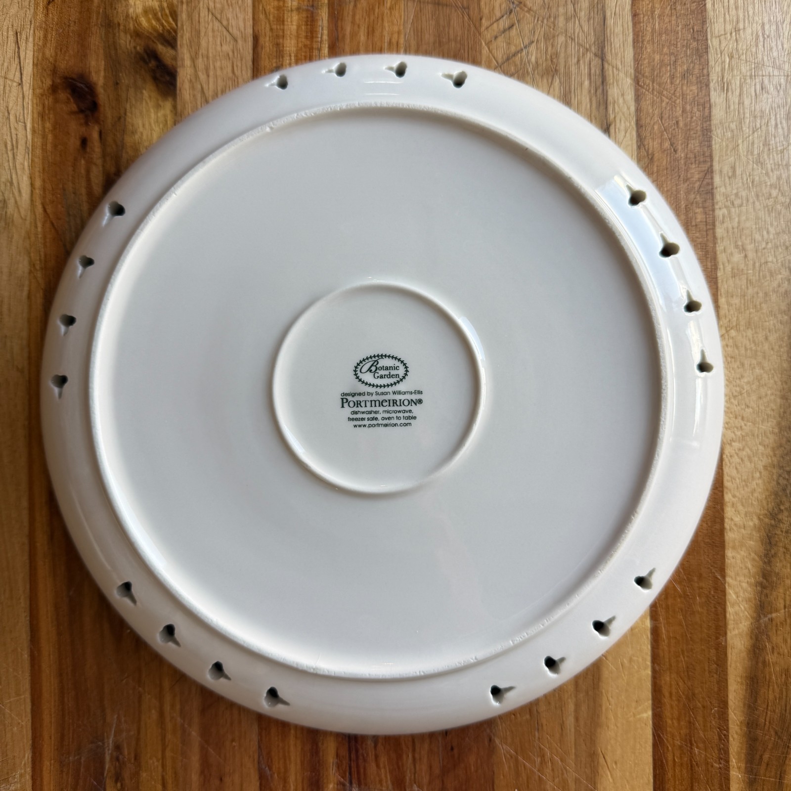 Botanic Garden Portmeirion Pierced Edge Plates 8.5″ Salad/Dessert- Set of 3