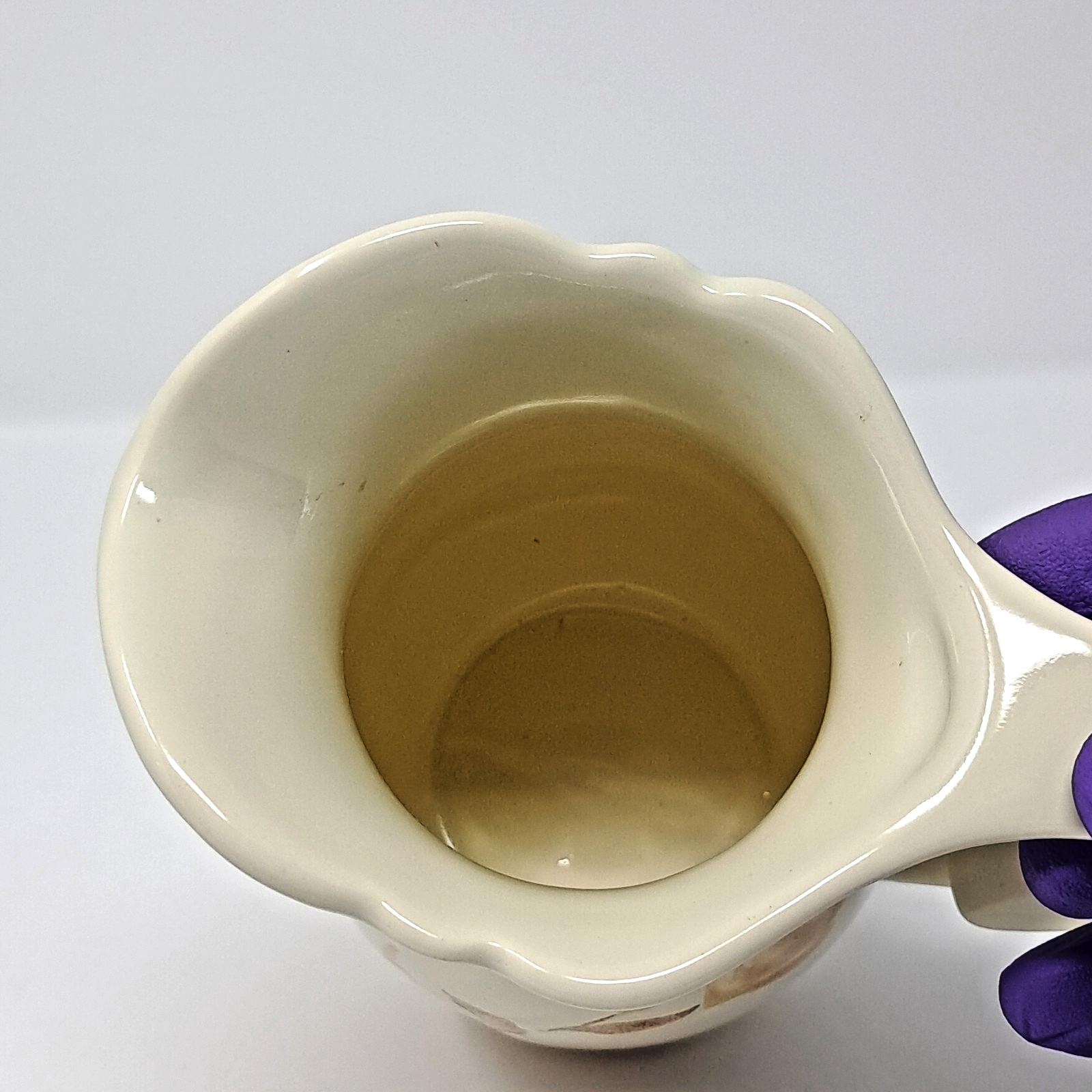 Royal Haeger # 934 Ceramic Pitcher cream colored Fall Floral design vintage
