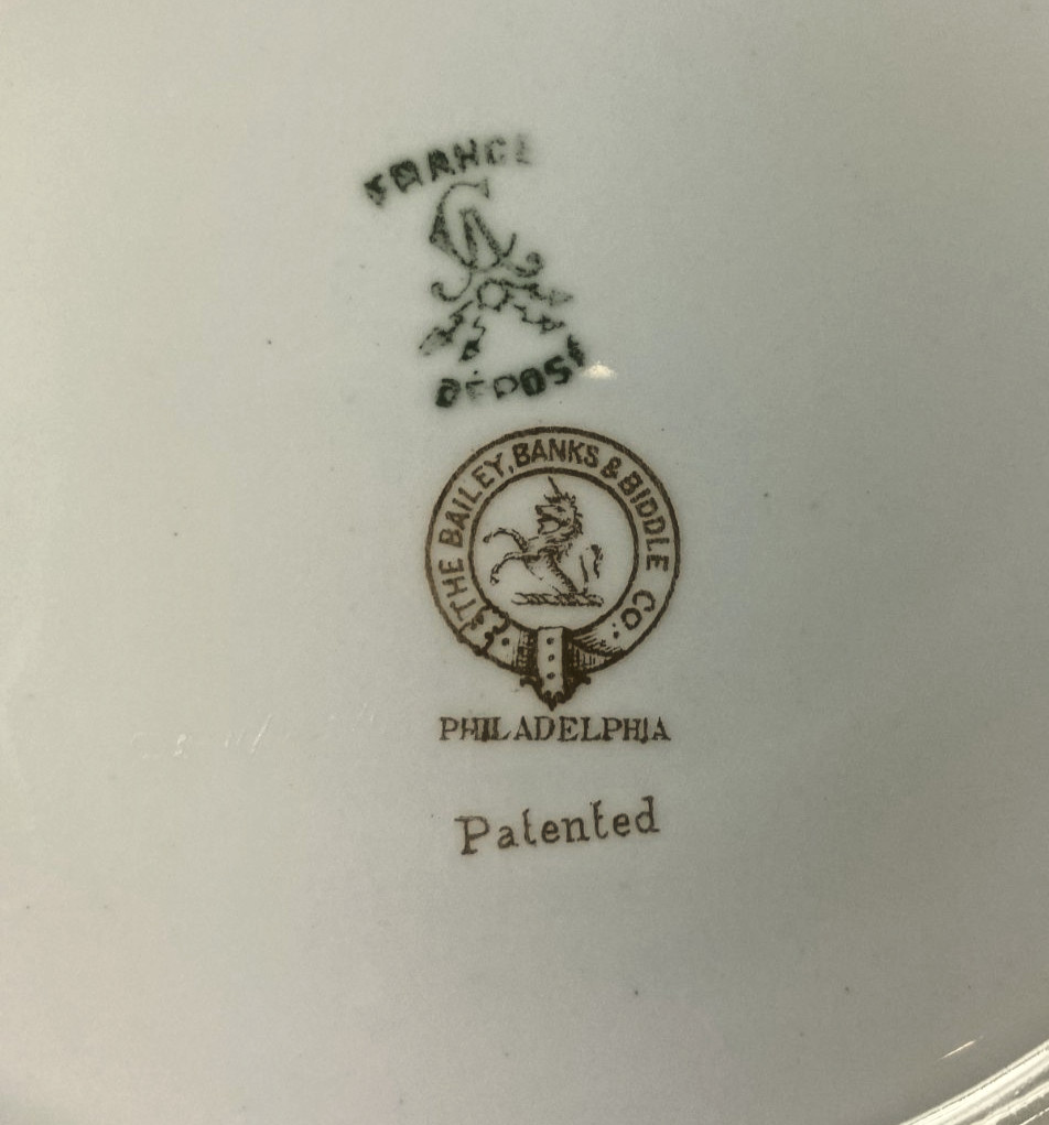 12 Limoges France Floral Bailey Banks & Biddle Co. Phila. 8.75″ Salad Plates