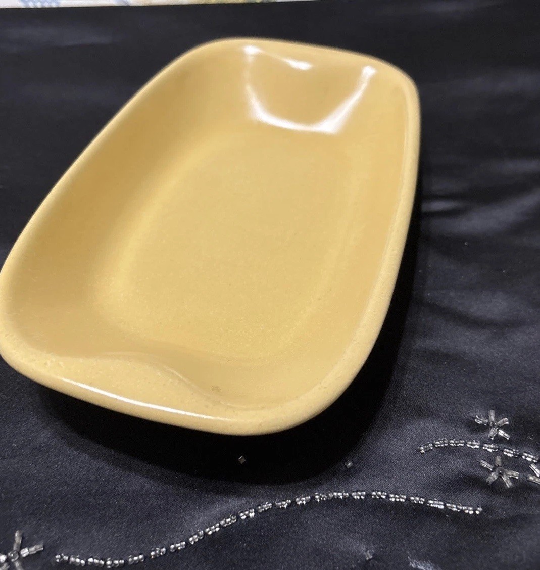Vintage Mid- Century Modern La Solana Pottery Yellow Relish/ Serving Tray 1940’s