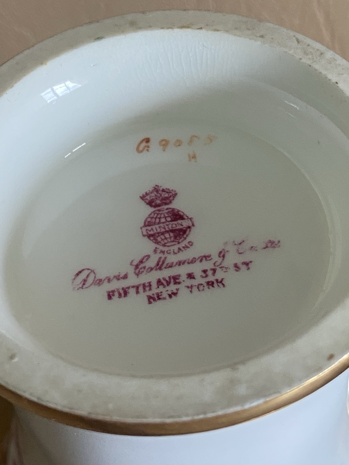 Antique Minton England Tall Chocolate Cup Davis Collamore NY C 1900