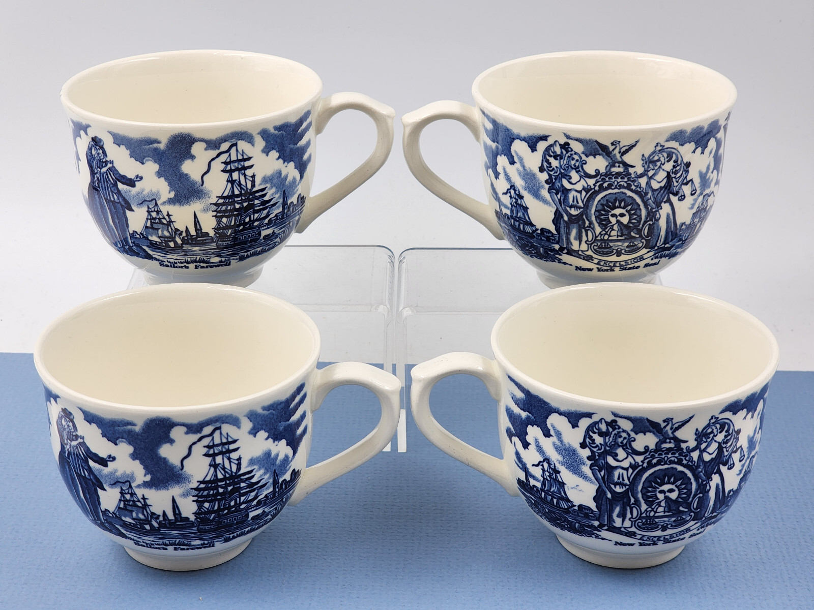4 Meakin Sailors Farewell New York State Seal Coffee/Tea cups – Made in England