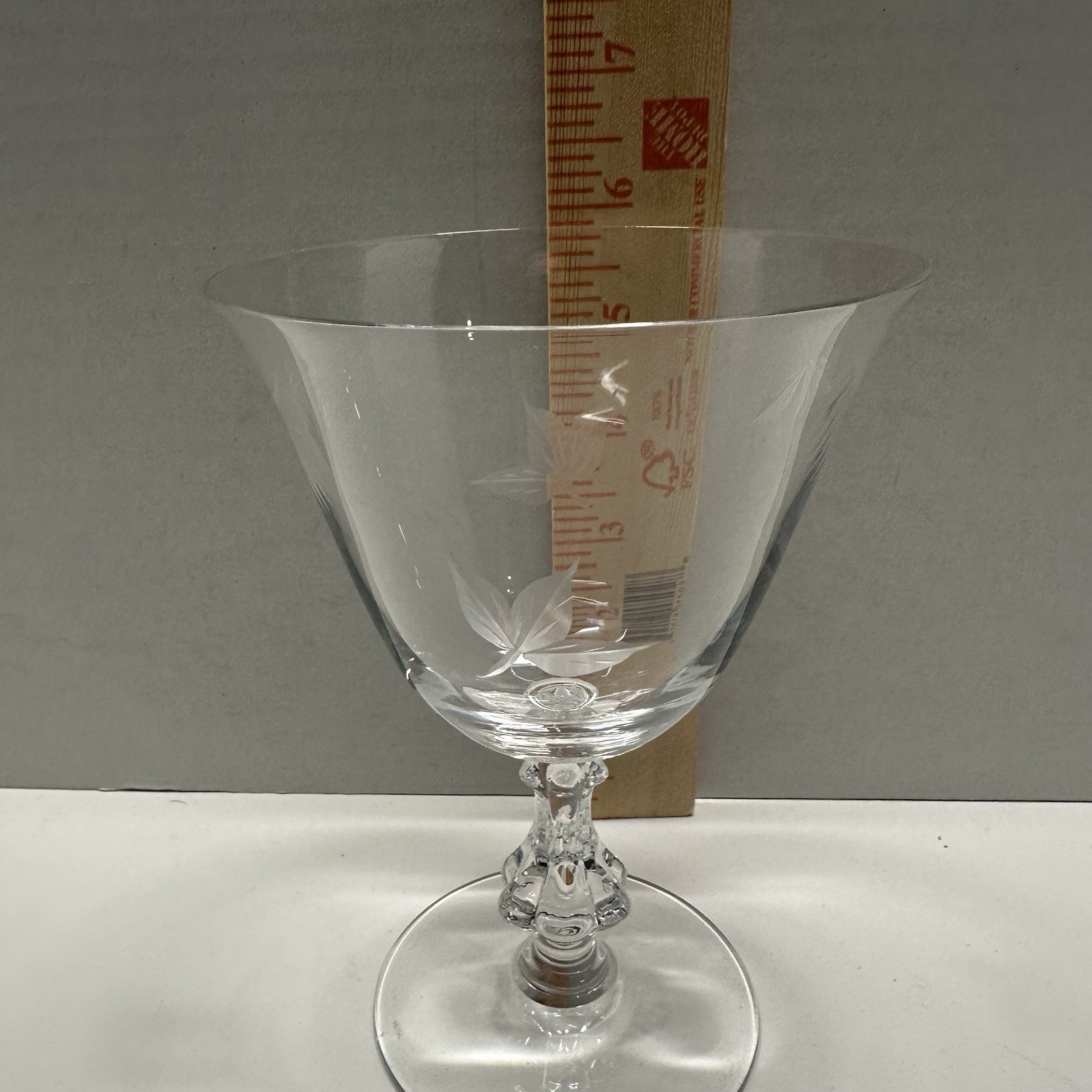 Bryce Autumn Water Goblets 5 7/8″ Set Of 4 Blown Glass Made In USA Etched