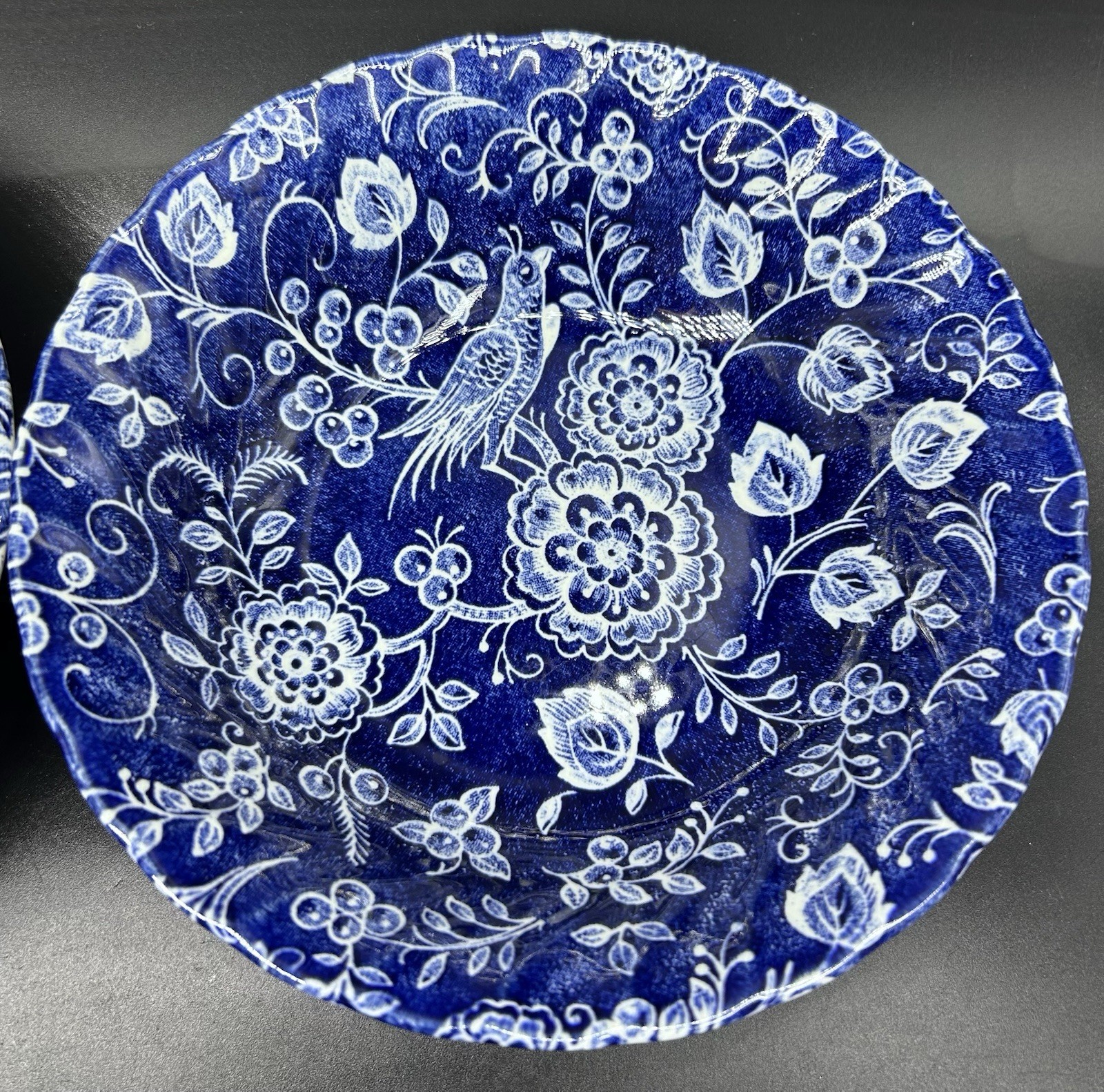 Pair Royal Wessex Small 6.25″ Dessert/Fruit Bowls NANKIN BLUE Bird Flower