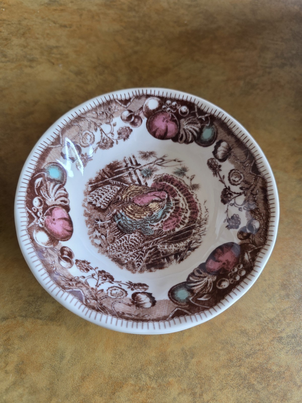(4) Johnson Bros His Majesty 5 1/4″ Fruit Berry Bowls Turkey Design England