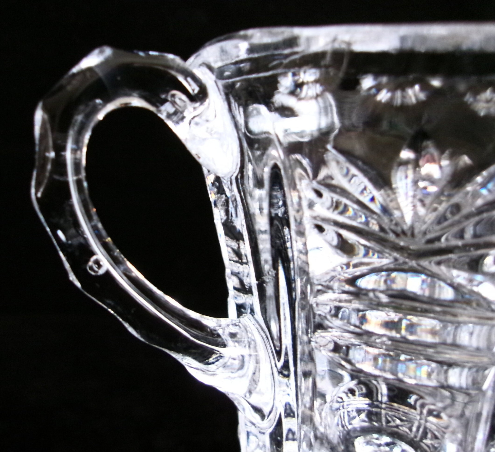 Vintage Clear Glass Crystal Footed Creamer And Sugar Bowl With Lid