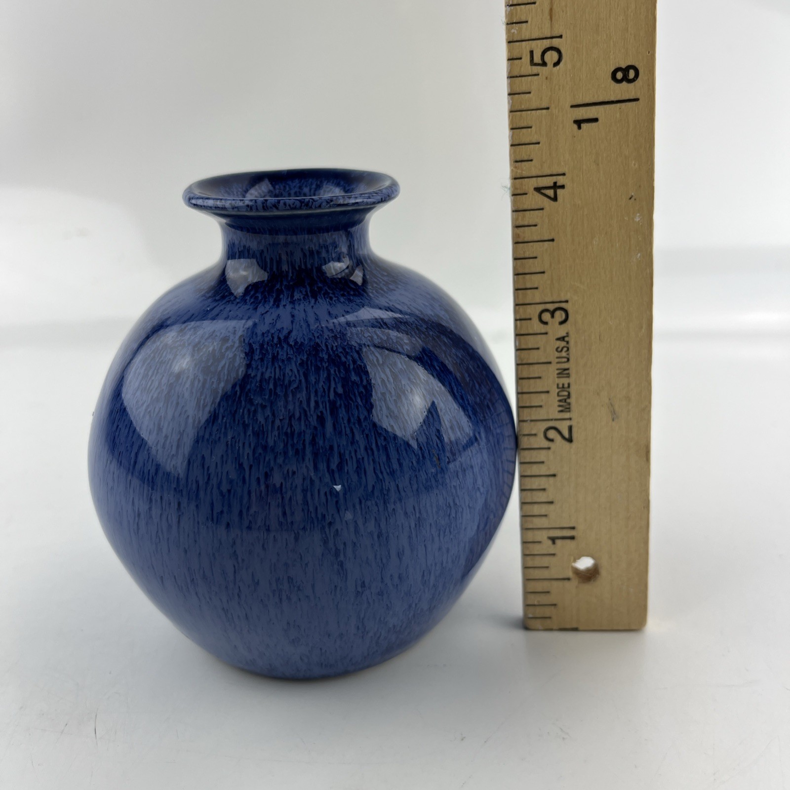 Hoganas Keramik Scandinavian Handmade Art Pottery Base Blue 4” Tall vintage