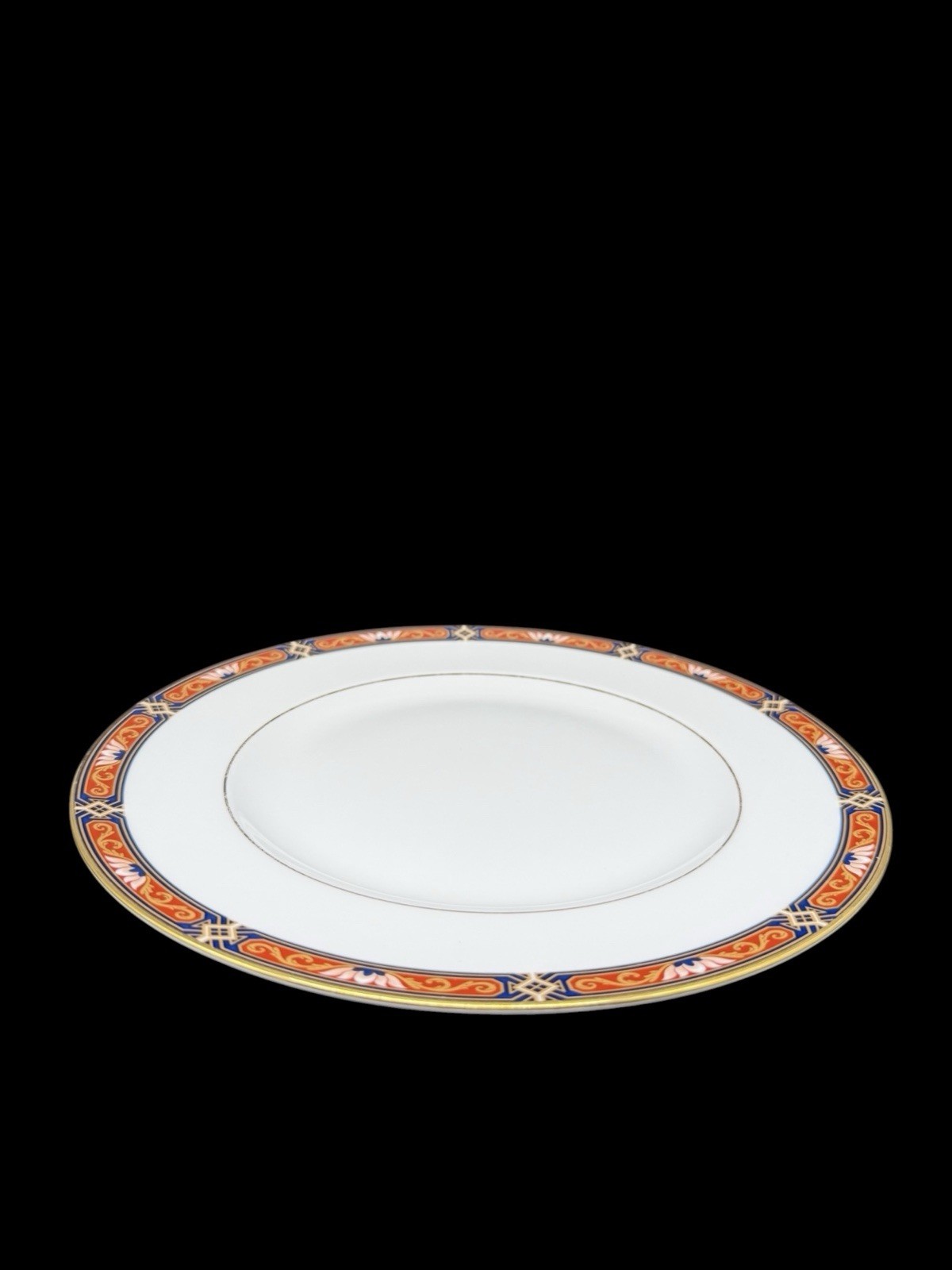 Wedgwood Chippendale Blue And Rust Dinner Plate Discontinued England