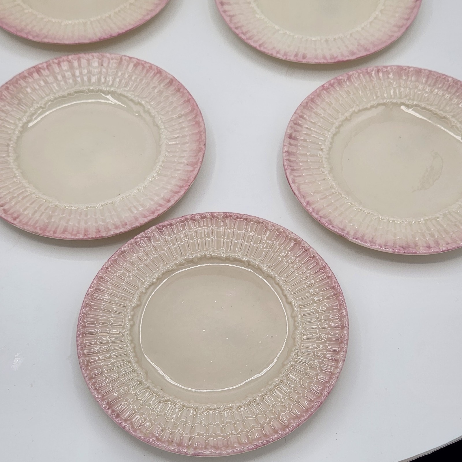 One Rare Belleek Pink Limpet Bread Plate No Gold Trim 3rd Black Mark-5 available