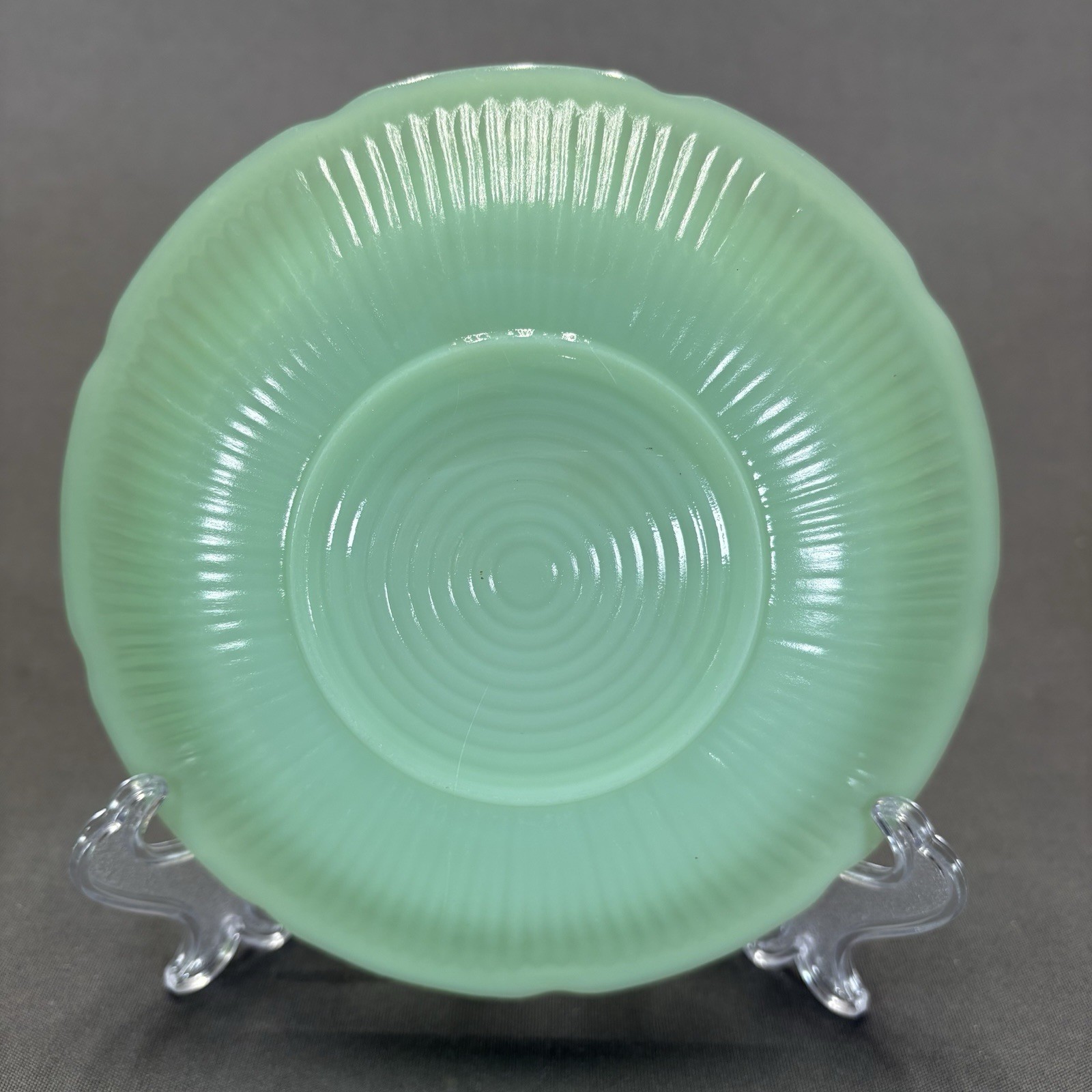 Fire King Jadeite Alice Saucer 6 1/4″ Replacements Anchor Hocking Green Glass