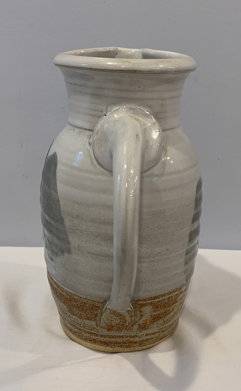 Gorgeous Art Pottery Pitcher 8-1/4″ Tall Signed NS Modern Butterfly 2+ Pounds