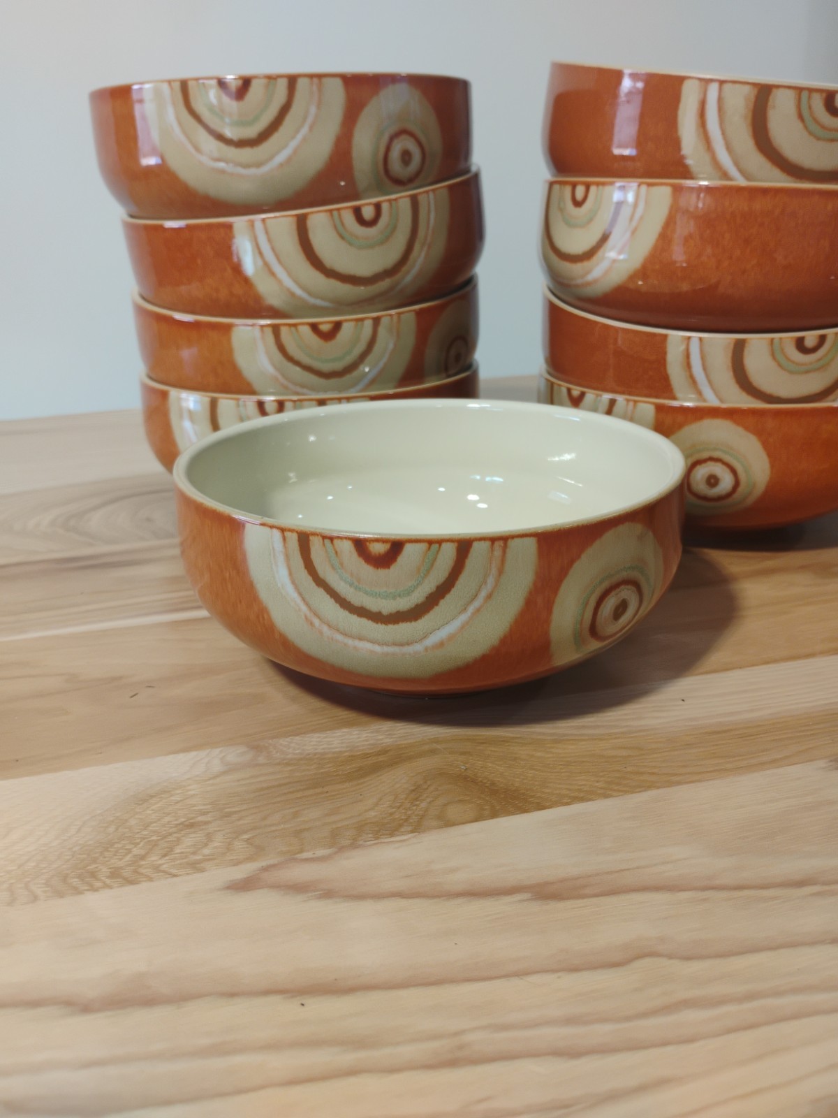 Denby Fire Chili Bowl Swirl Soup Cereal 6″ Swirl England Stoneware – 1 piece