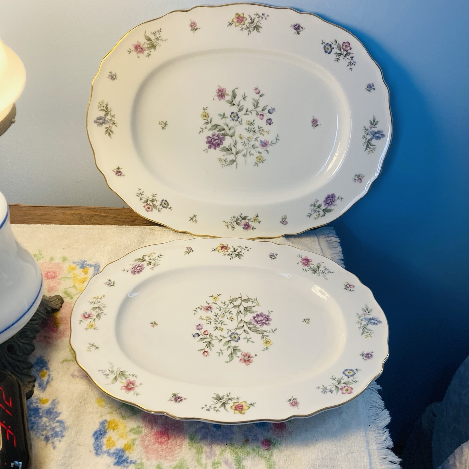 Vintage Krautheim Franconia Millefleurs-platter set 13.5” & 15.5” Beautiful