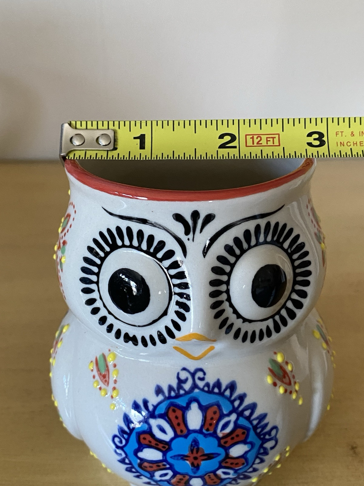 Yokohama Studios Hand Painted Owl Coffee Mug 3D Embossed 14oz