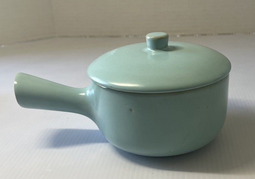 VTG La Solana Pottery Aqua Blue Covered Soup Bowl Handled Crock Lidded MCM SALE!
