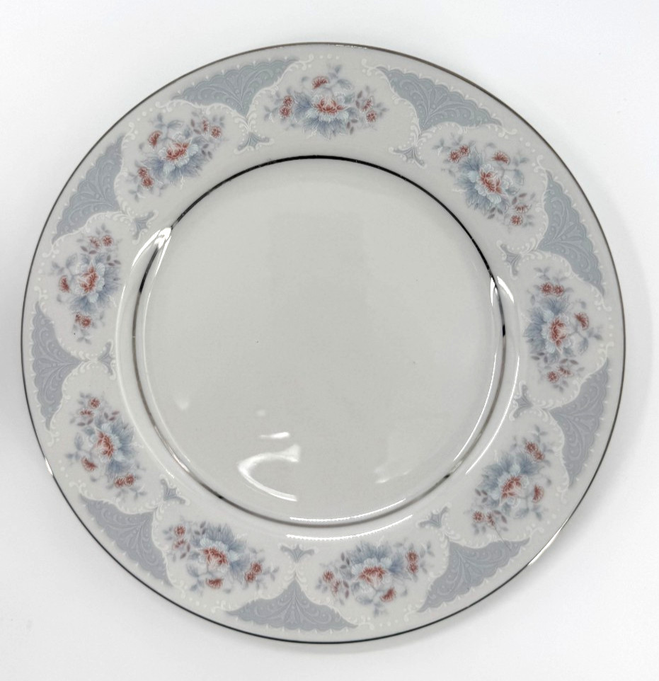 6 Silverie Fine China Sapphire Salad Plates 7.5″ Floral Discontinued Vintage