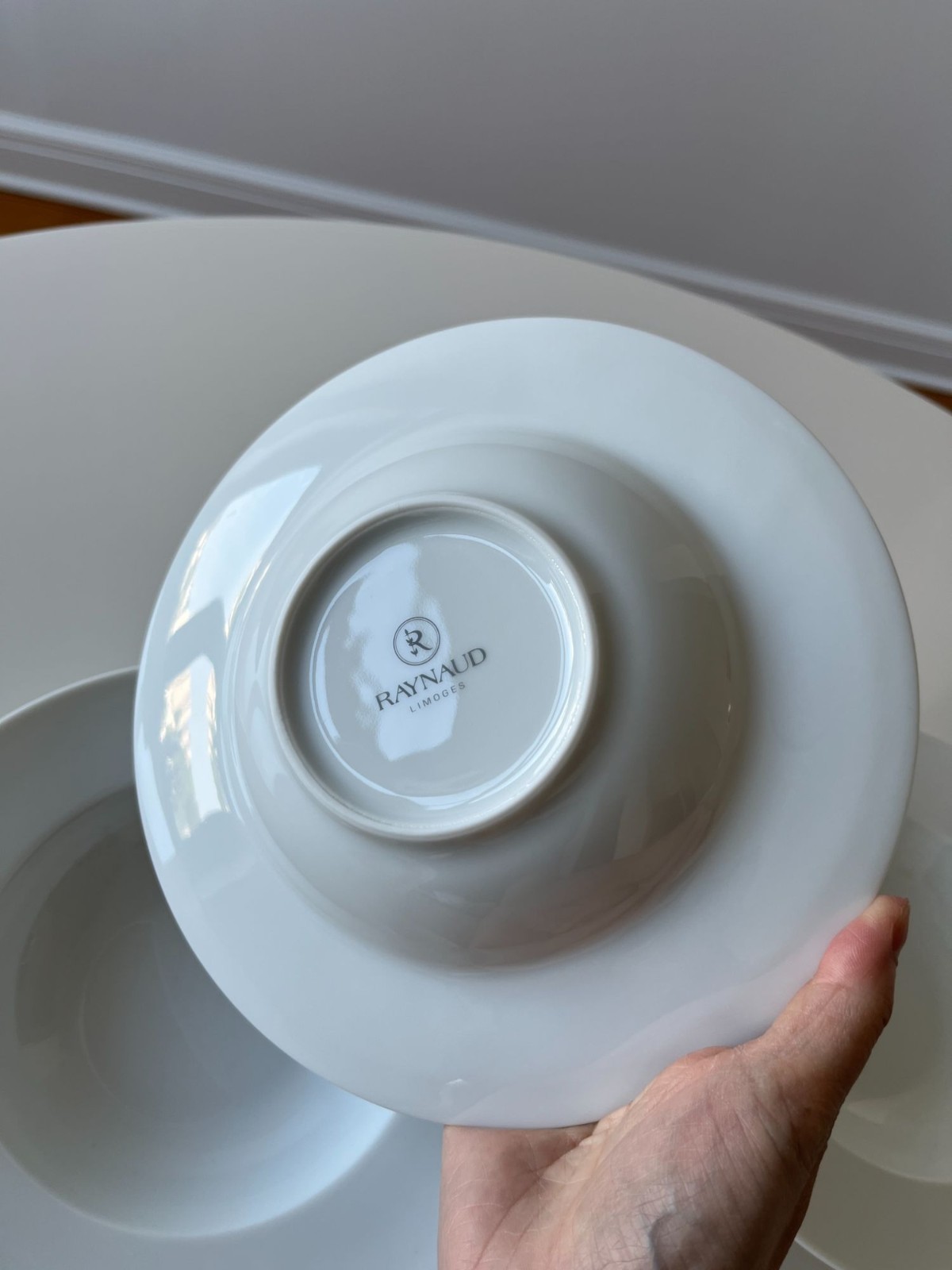 Set of 4 Raynaud Limoges Menton Collection White Rim Plate Deep Soup Pasta NEW
