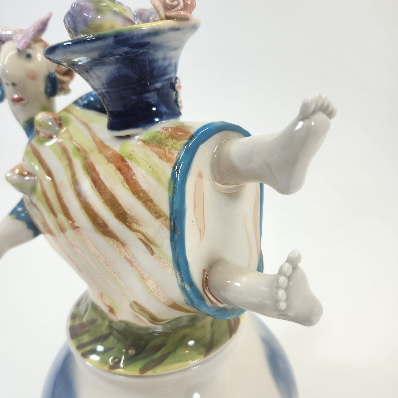Julia Kirillova Teapot Signed 1997 Russian Studio Pottery Figural Art Whimsical