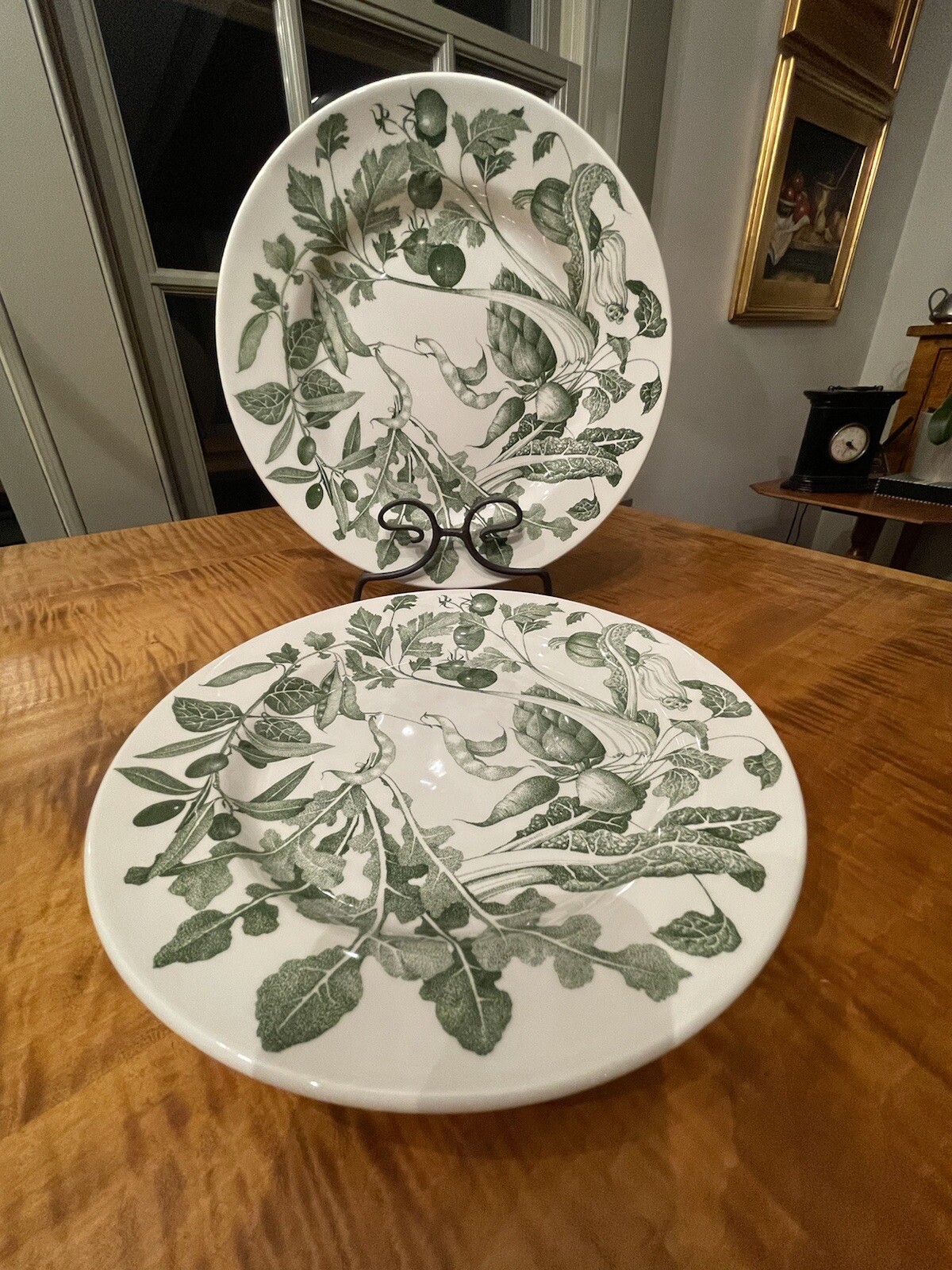 LaPrimula 10 1/4” Dinner Plates Green Vegetables (Set Of Two) Made In Italy