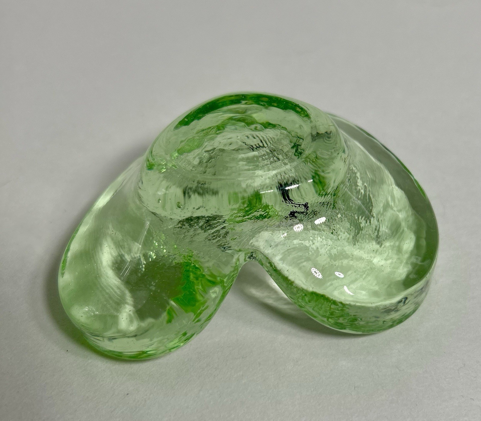 Fire & Light Recycled Glass Celery Green Heart Shaped Trinket Dish
