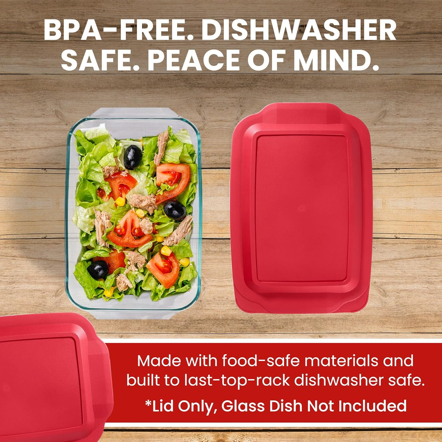 Replacement Lids Fits Pyrex 9X13 233 Glass Casserole Baking Dish Container with
