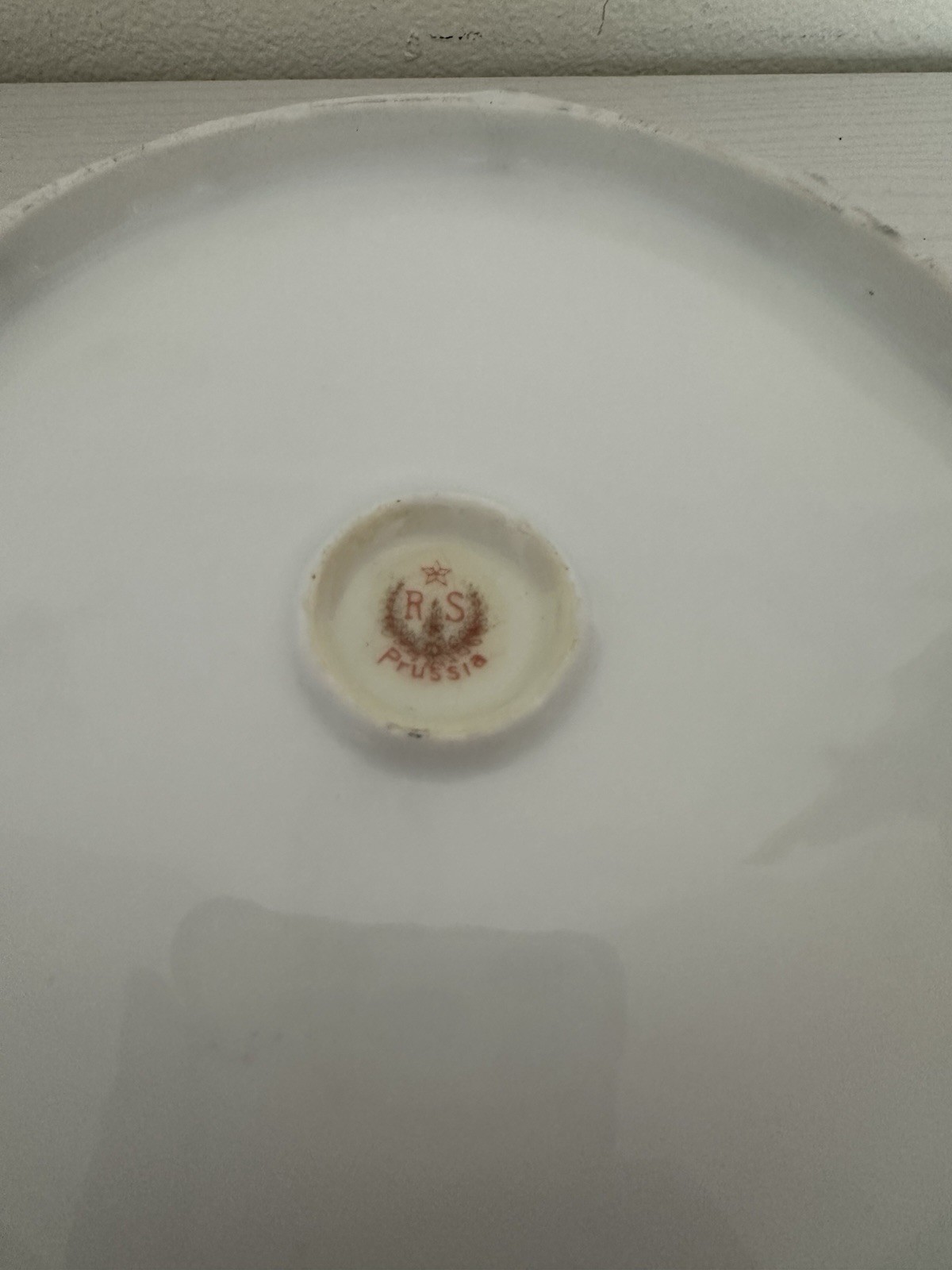 Antique RS Prussia Bowl Red Mark Germany Porcelain Floral Scalloped Gold Trim