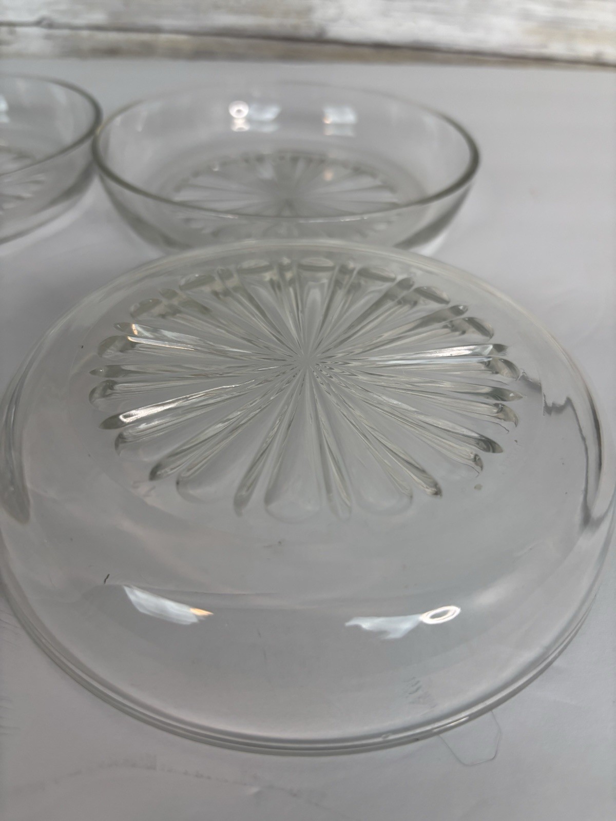 Vintage Small Clear Glass Trinket Dish Bowls 5.5” Reims France Lot Of 4