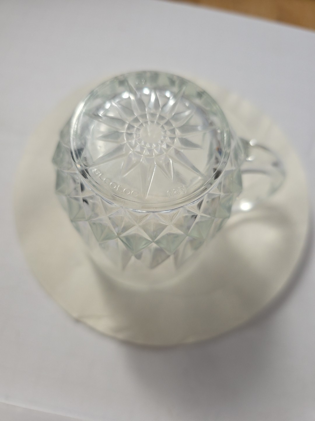 ARCOROC MADE IN USA CLEAR STARBURST COFFEE TEA MUG CUPS CLEAR 8 oz