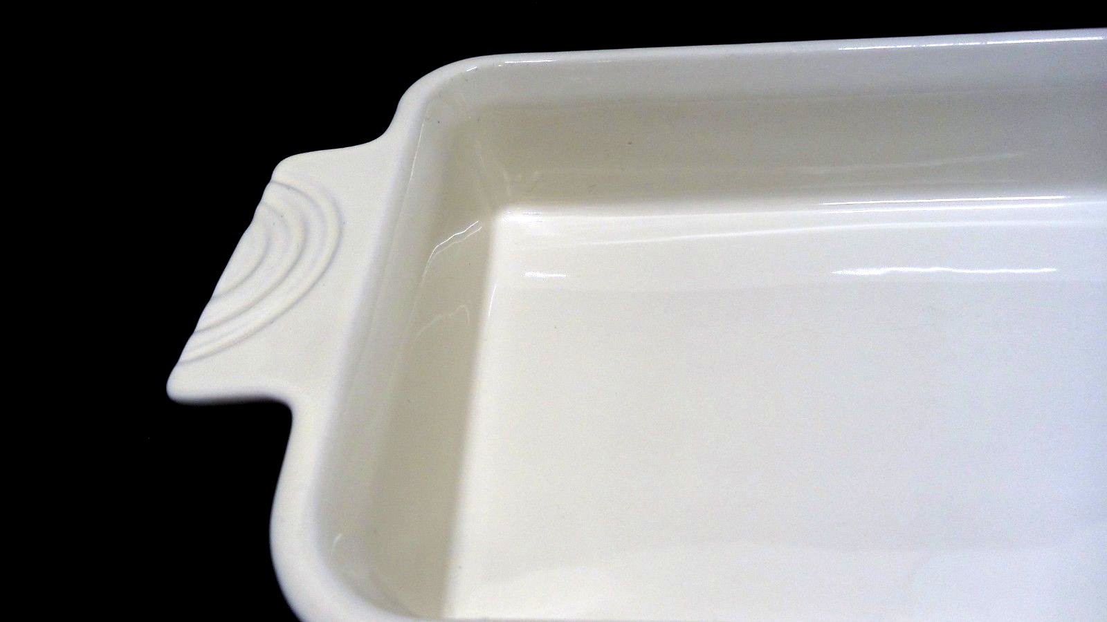 Le Gourmet Chef Cream Rectangle Stoneware Handled Baking Dish 10″ x 7″