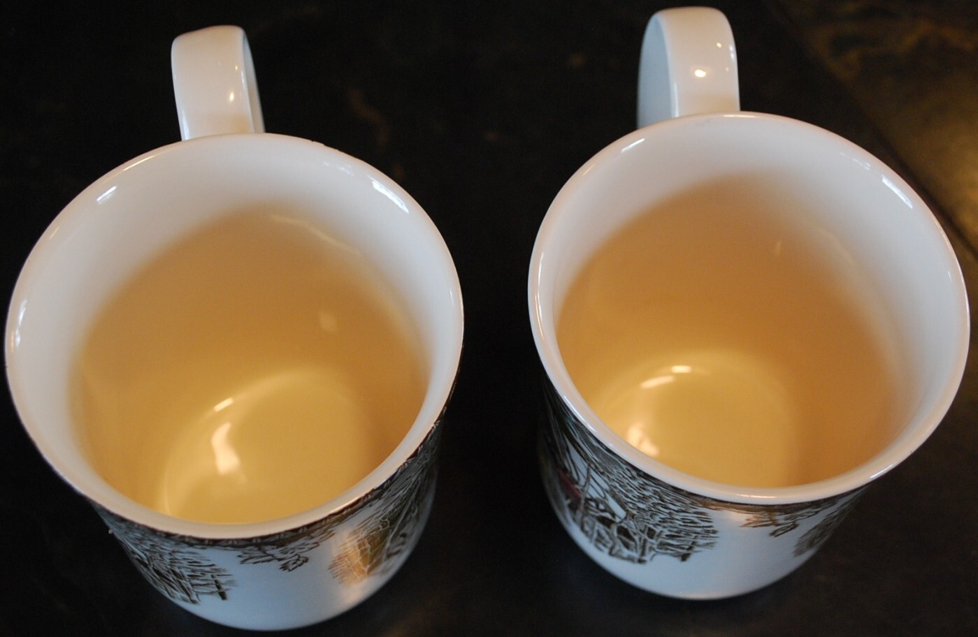 Set 2 Vintage MUGS Johnson Bros FRIENDLY VILLAGE ‘COVERED BRIDGE’ Transferware