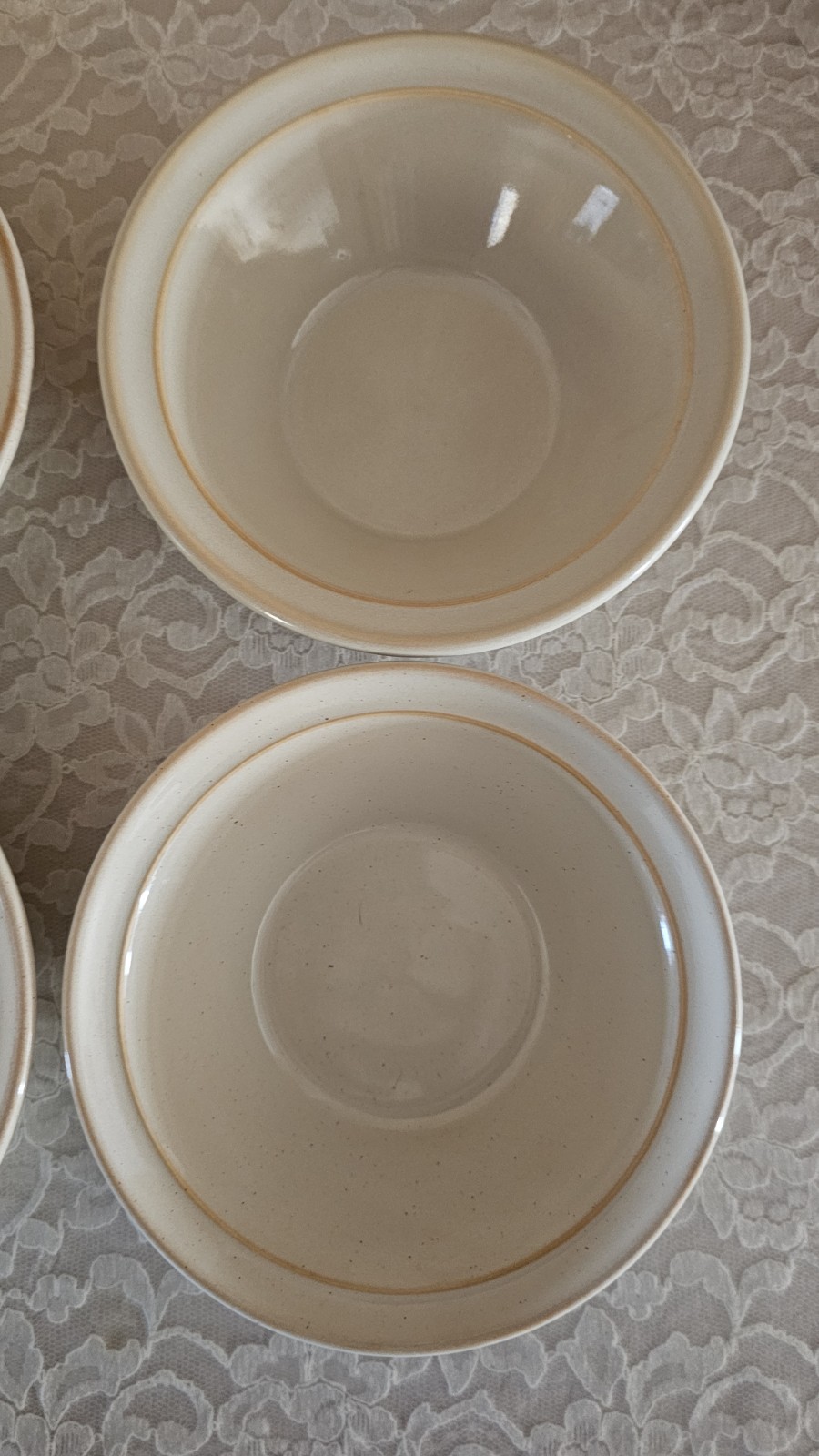 Prairie Golden Wheat By Interiors Stoneware Soup Cereal Bowls Set of 4 Beige