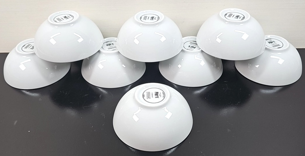 8) Pier 1 Luminous White Individual Dip Bowls Set Small Round Serving Dishes Lot