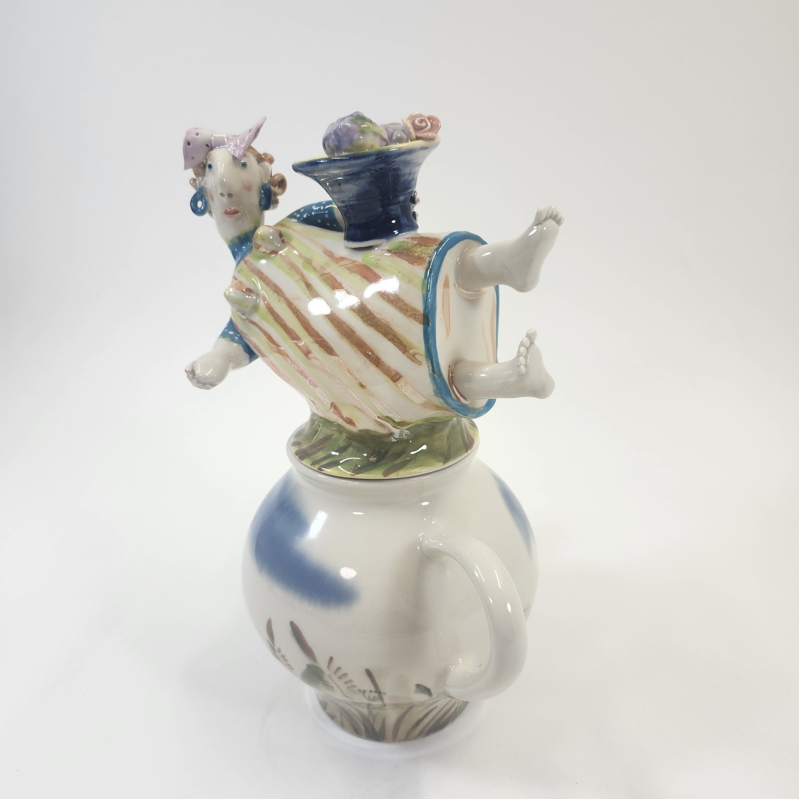 Julia Kirillova Teapot Signed 1997 Russian Studio Pottery Figural Art Whimsical