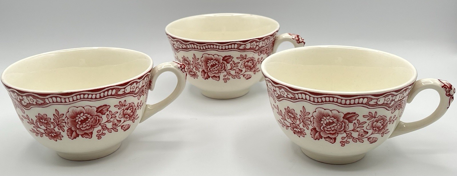 Crown Ducal Bristol Pink Scalloped Edge Tea Cup and Saucer Vintage 1930s